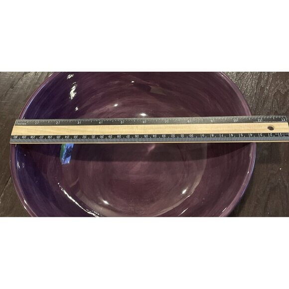 Espana Tabletops Handpainted Purple Large Serving Vegetable Bowl 11 Inch Boho - Picture 3 of 4